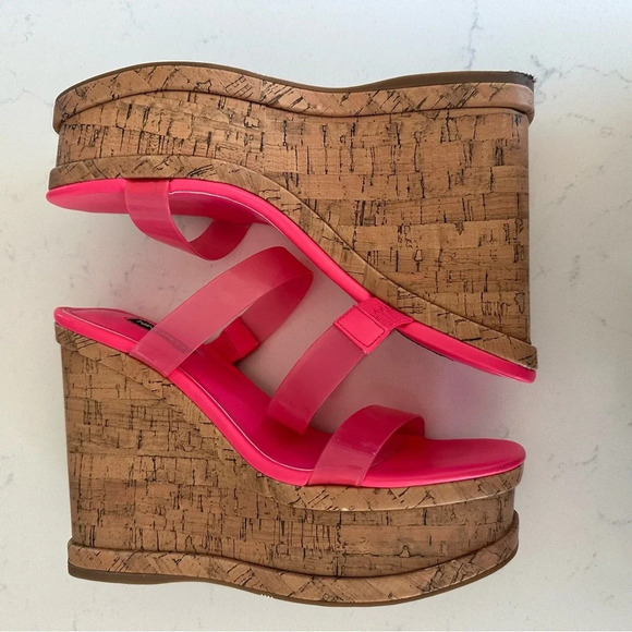 Nine West Rapps Platform Wedge Sandal In Pink Size: 8 - Picture 4 of 6